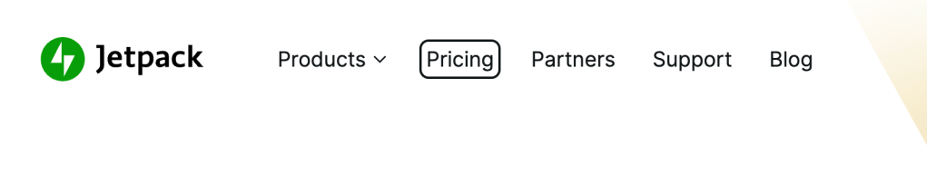 Jetpack's site Navigation Menu 