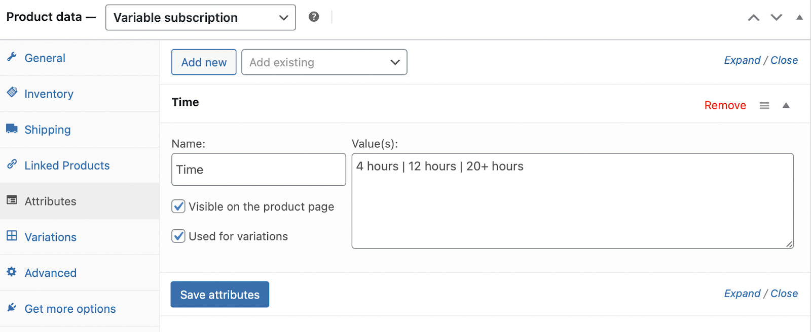 adding variations for "time"