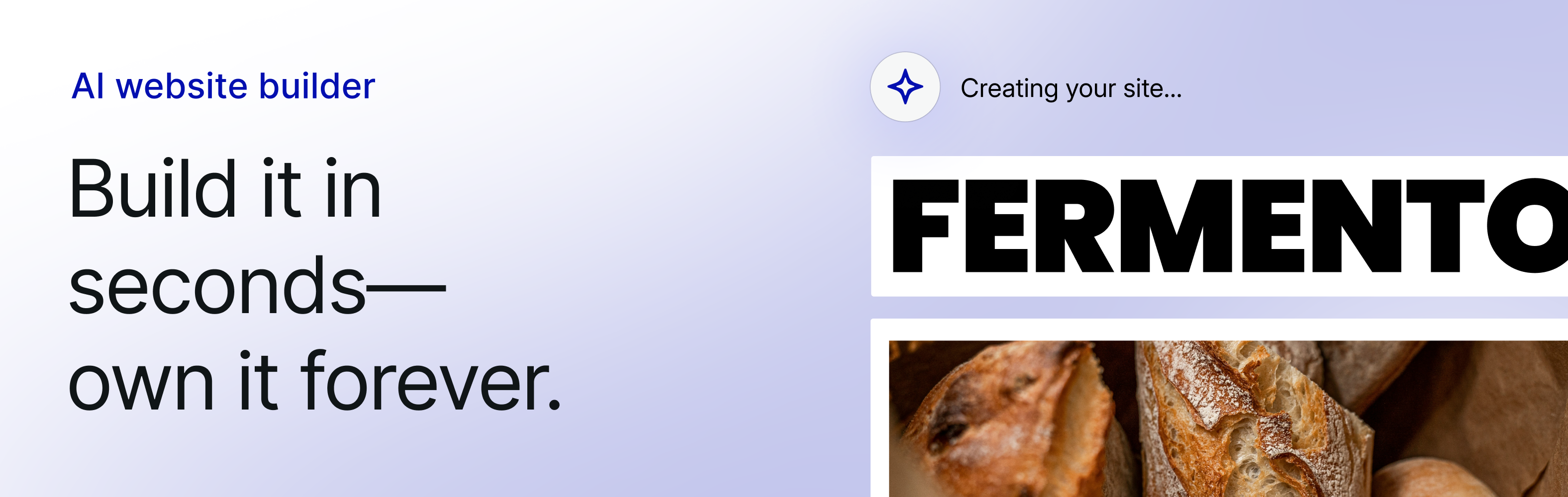 image with text "build it in seconds own it forever"