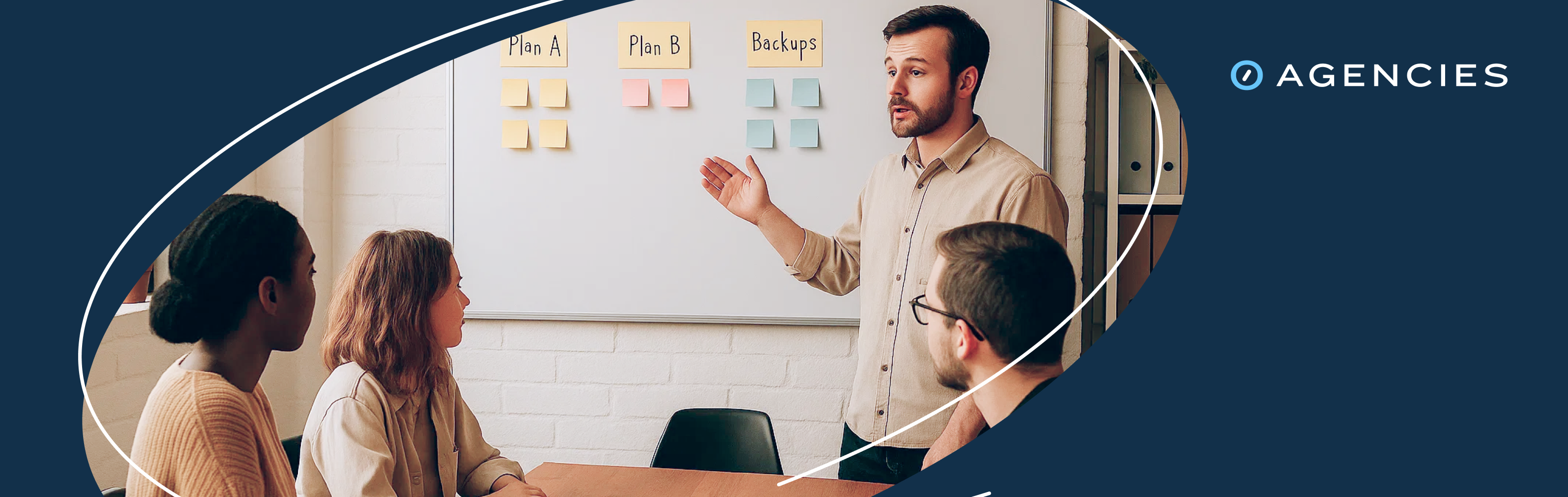 team working around a whiteboard